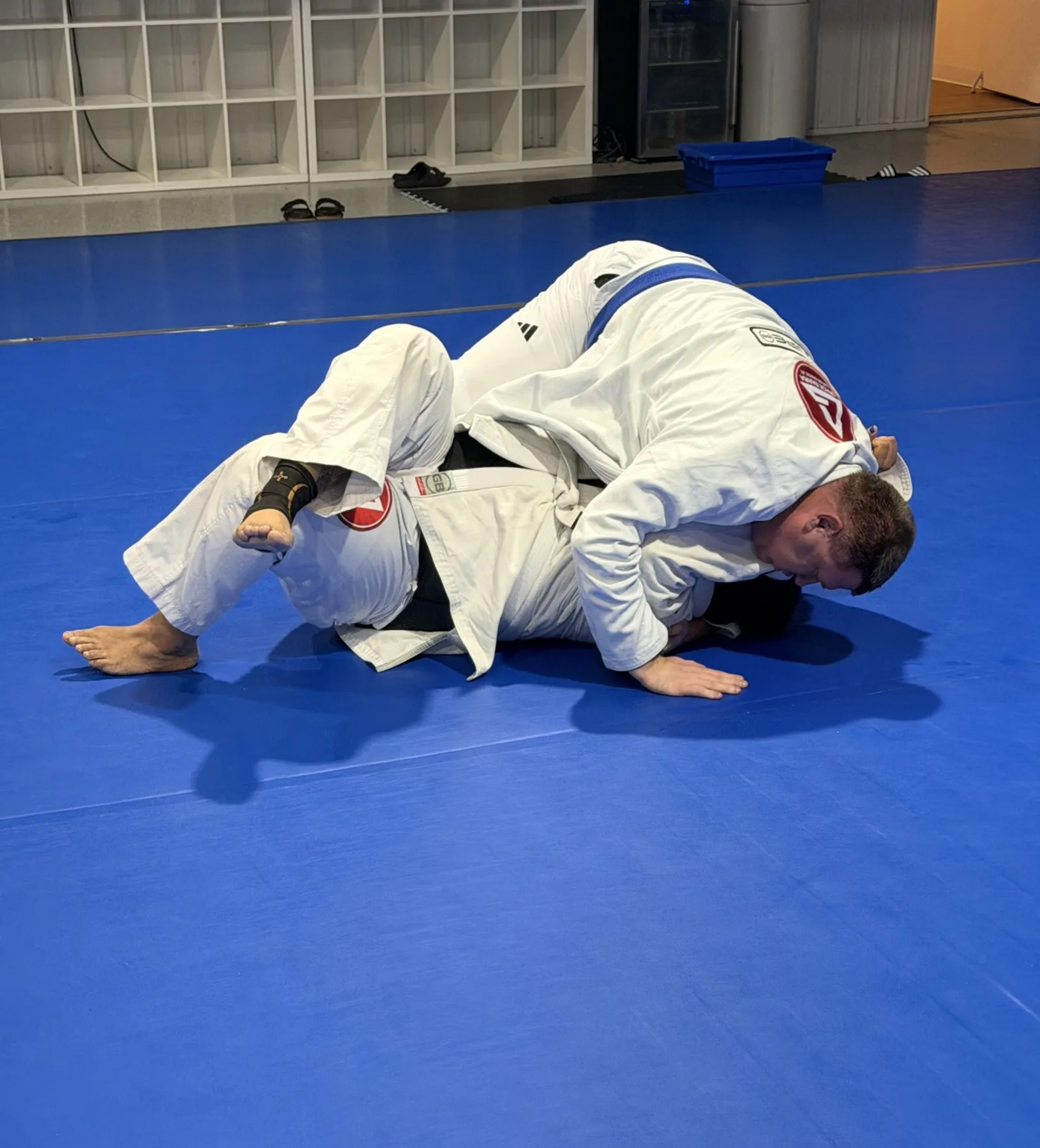 Adult students in live training rounds at Gracie Barra New Lenox