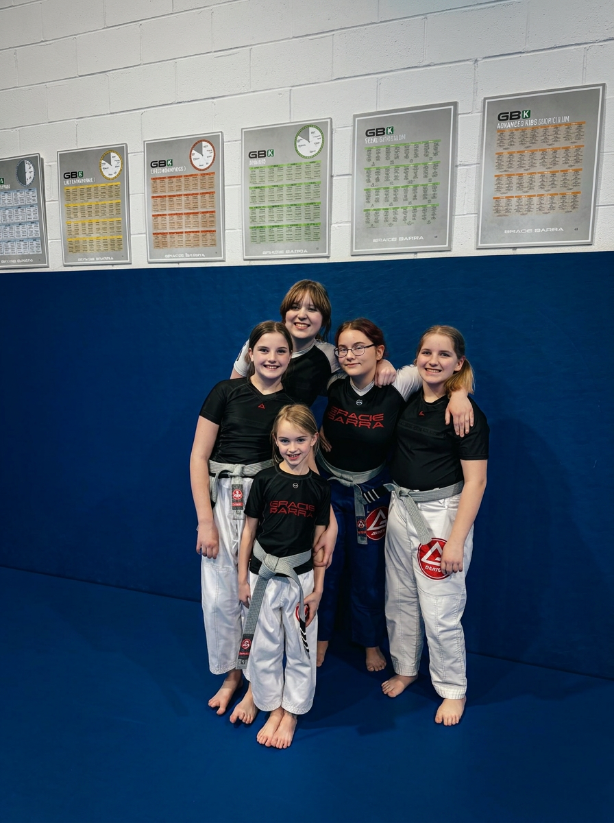 Junior students at Gracie Barra New Lenox after class