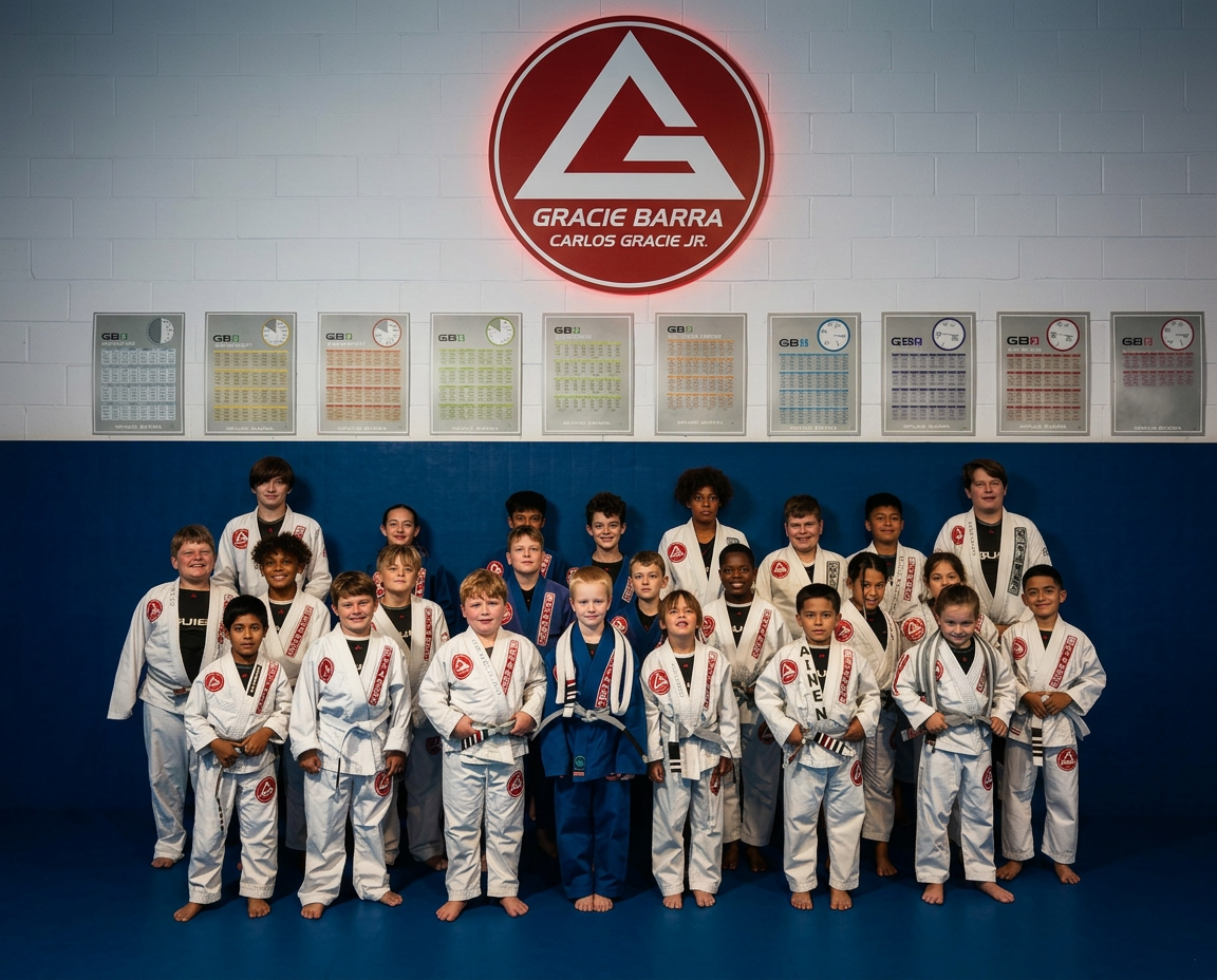 Gracie Barra New Lenox junior and kids team photo